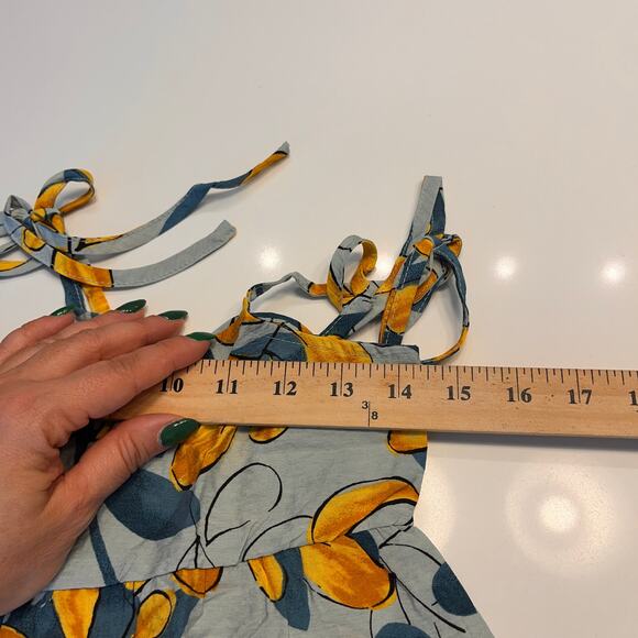 NEW Mine Green Floral Tiered Peplum Style Tank Top Size Large - Picture 7 of 8